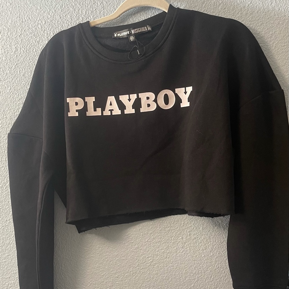 Cropped playboy bunny sweatshirt size 4